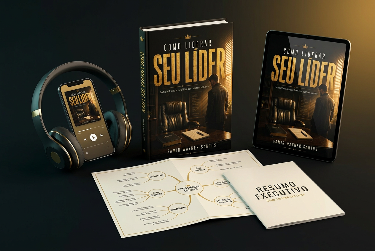 Como Liderar Seu Líder disponível em livro físico, e-book, audiobook, mapa mental e resumo executivo